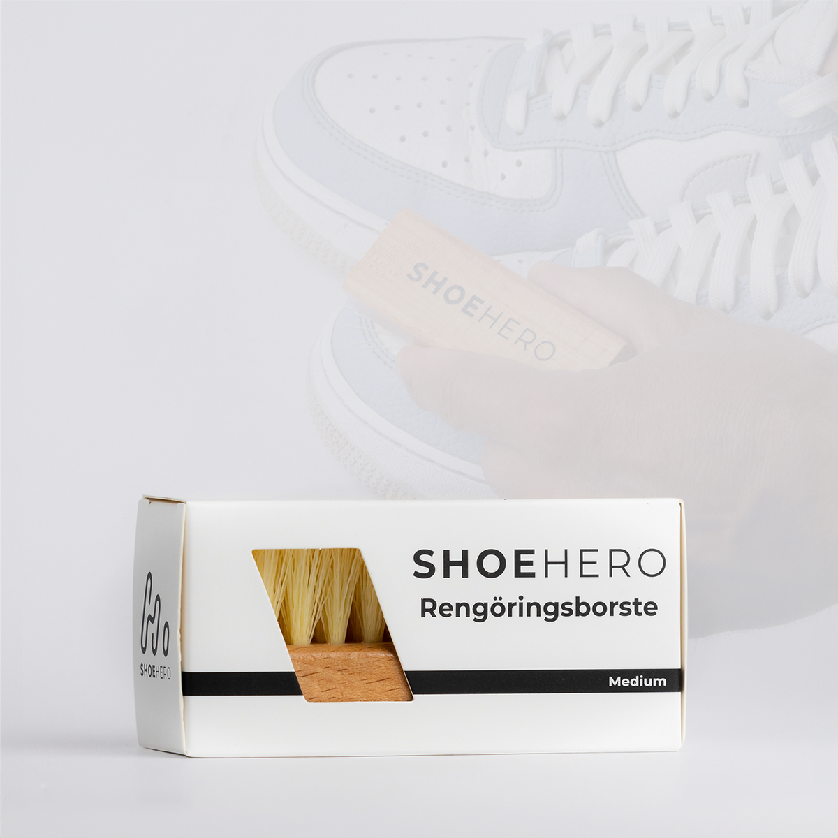 Medium rengöringsborste tillsammans med Shoe Cleaner